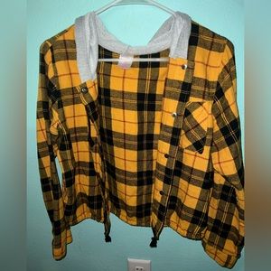 Yellow Flannel with Hood